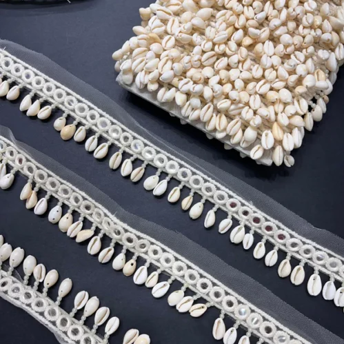 Shell Hanging Lace | Mirror & Shell Trim – 9 Meters, 1.5-Inch Width