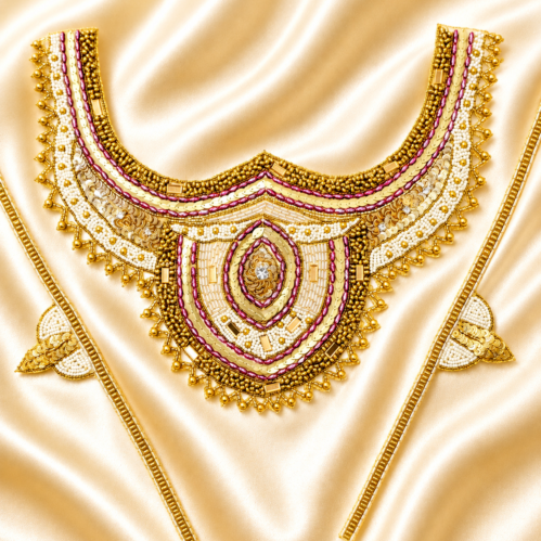 Ethnic Beaded Mirror Neckline