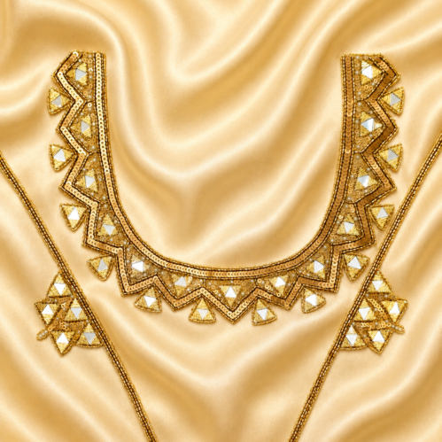 Hand crafted Mirror Neckline