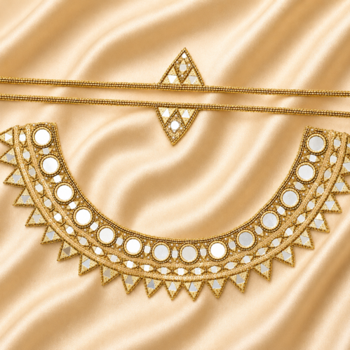 Handcrafted Mirror Neckline