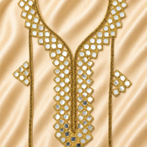 Hand crafted Mirror Neckline